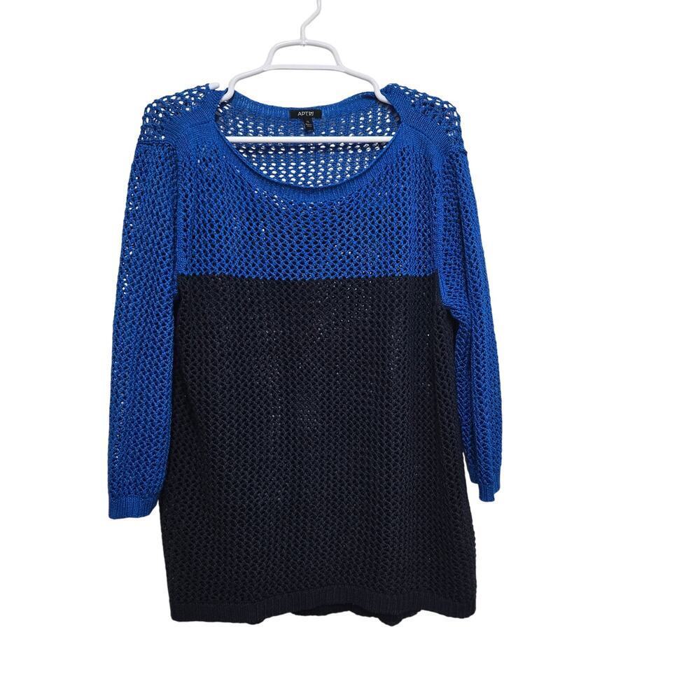Apt. 9 Colorblock Open Knit Sweater XL Blue Black